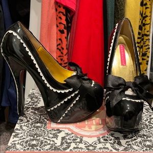 Bordello black and white heels